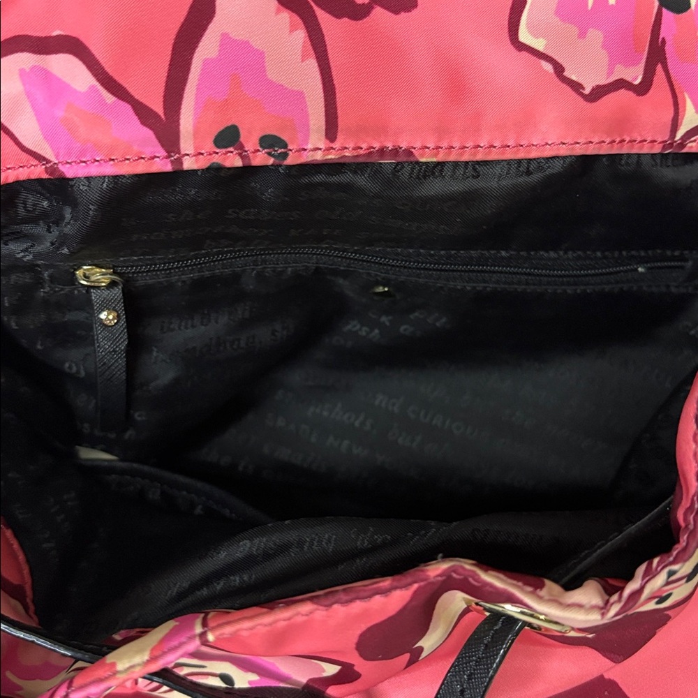Kate Spade Nylon Vibrant Pink Floral Backpack EUC - Picture 6 of 8
